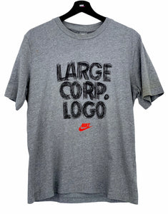 Nike Large Corp Logo Front and Backprint Grey Tag T Shirt Tee Grey Large freeshipping - Unique Pieces Vintage