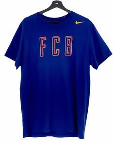 Nike FC Barcelona Big Logo Slim Fit T Shirt Tee Navy Blue XLarge freeshipping - Unique Pieces Vintage