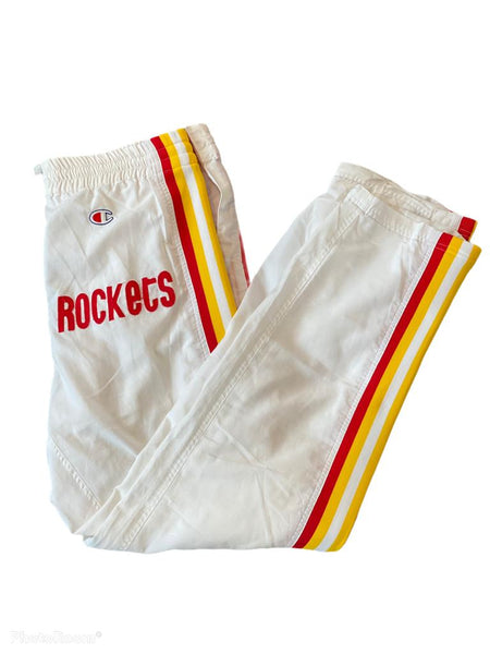 Champion Houston Rockets NBA tear away pants white/ red- yellow Size Large freeshipping - Unique Pieces Vintage
