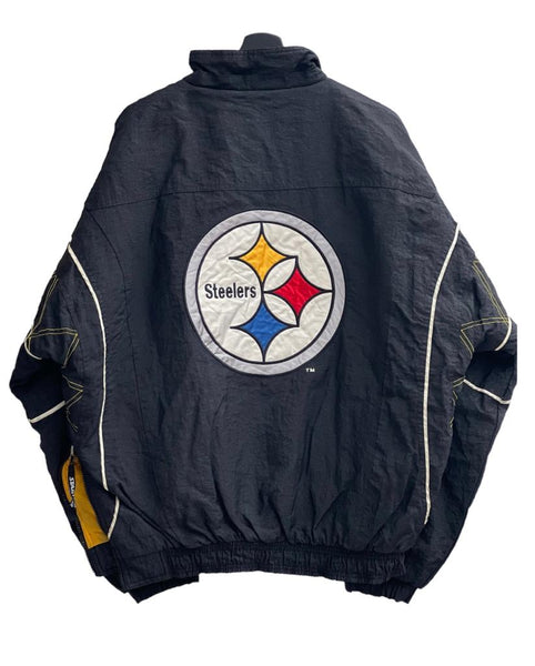Starter Pittsburgh Steelers NFL Half Zip puffer jacket warm up black Size Large