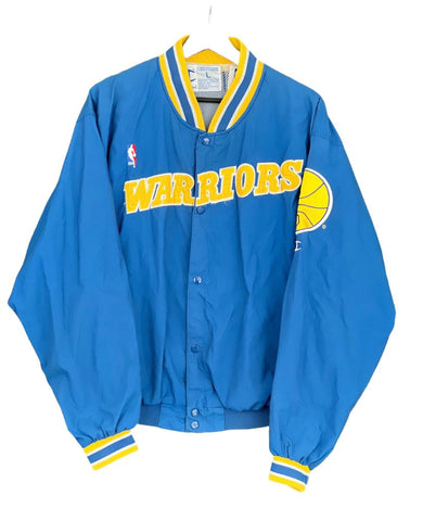 Champion Golden State Warriors NBA Warm up jacket Blue/ yellow white Large