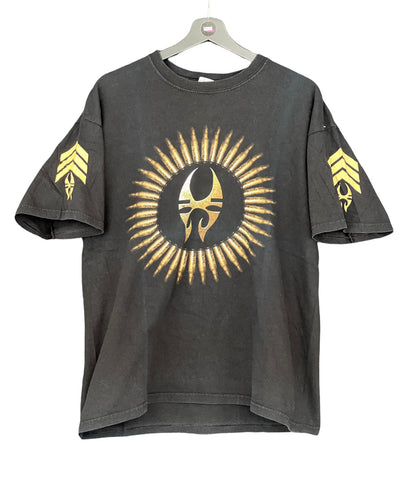 Soulfly Frontlines Metal band Shirt T Shirt Tee Frontprint back Black wash Large