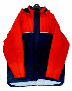 Nike Puffer jacket big back Swoosh blue red Size XLarge freeshipping - Unique Pieces Vintage