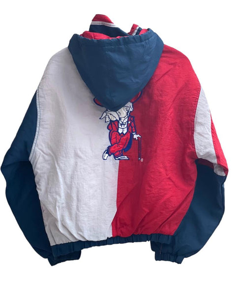 Starter Ole Miss Rebels Half Zip puffer jacket warm up navy/ red white white Size Large kids