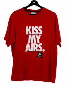 Nike KISS MY AIRS Big Logo Grey Tag T Shirt Tee Red Medium freeshipping - Unique Pieces Vintage
