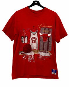 Nutmeg Bulls Locker Room NBA T -Shirt Red Medium freeshipping - Unique Pieces Vintage