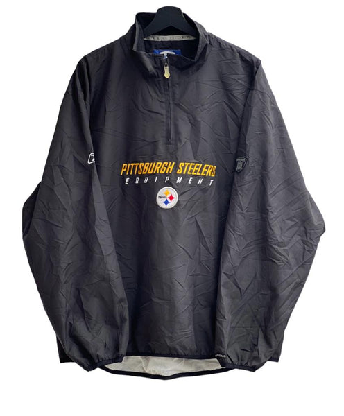 Reebok Pittsburgh Steelers NFL Half Zip jacket warm up black Size Large