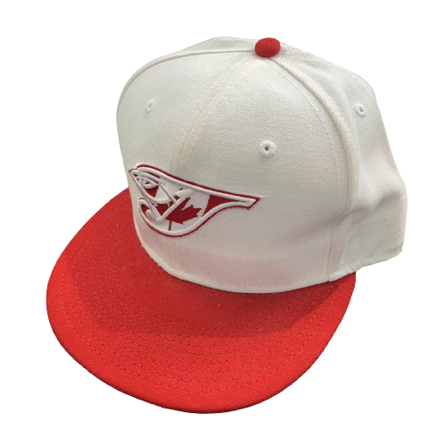 Vintage Cap Toronto Blue Jays MLB Canada day  fitted  stitched white  red 7 3/8 freeshipping - Unique Pieces Vintage
