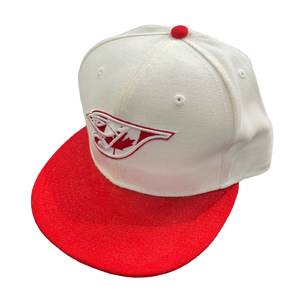 Vintage Cap Toronto Blue Jays MLB Canada day  fitted  stitched white  red 7 3/8 freeshipping - Unique Pieces Vintage