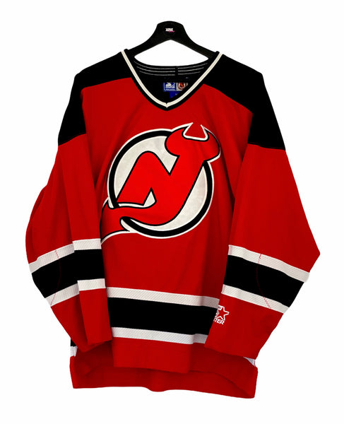 Starter New Jersey Devils NHL Ice Hockey Jersey Black Red Medium freeshipping - Unique Pieces Vintage