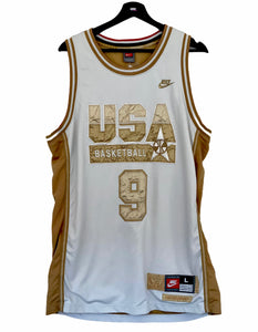 Nike Dream Team USA Jordan 9 OG Olympic Jersey  White Large freeshipping - Unique Pieces Vintage