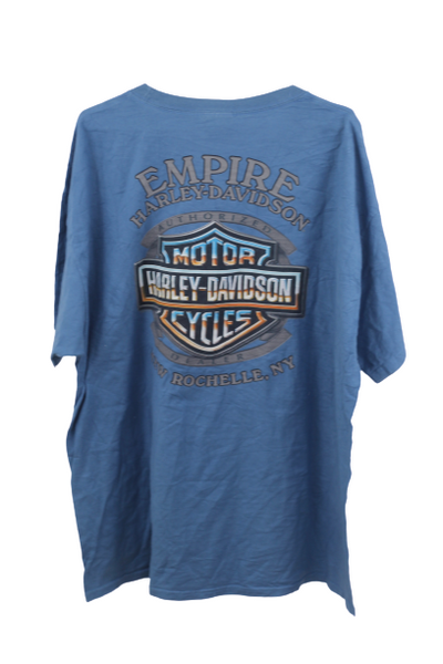 Harley Davidson Pin Up Empire Tee Front und Backprint Blue XLarge freeshipping - Unique Pieces Vintage