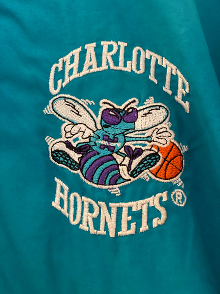 Logo Athletics Kids Charlotte Hornets  NBA  Half Zip Warm Up Turquoise - white XXSmall freeshipping - Unique Pieces Vintage