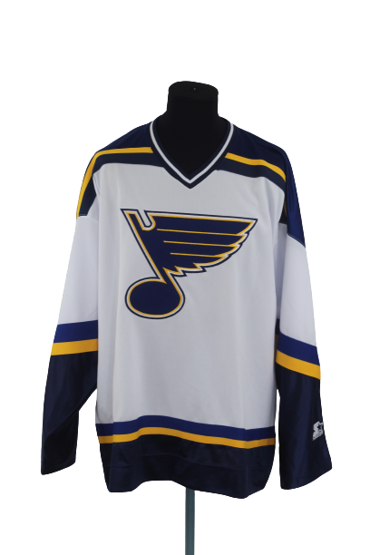 Starter New St Louis Blues NHL Ice Hockey Jersey White/ Blue XLarge freeshipping - Unique Pieces Vintage