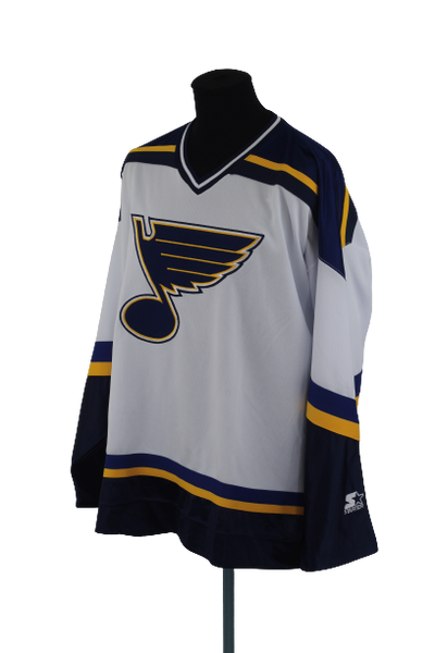 Starter New St Louis Blues NHL Ice Hockey Jersey White/ Blue XLarge freeshipping - Unique Pieces Vintage