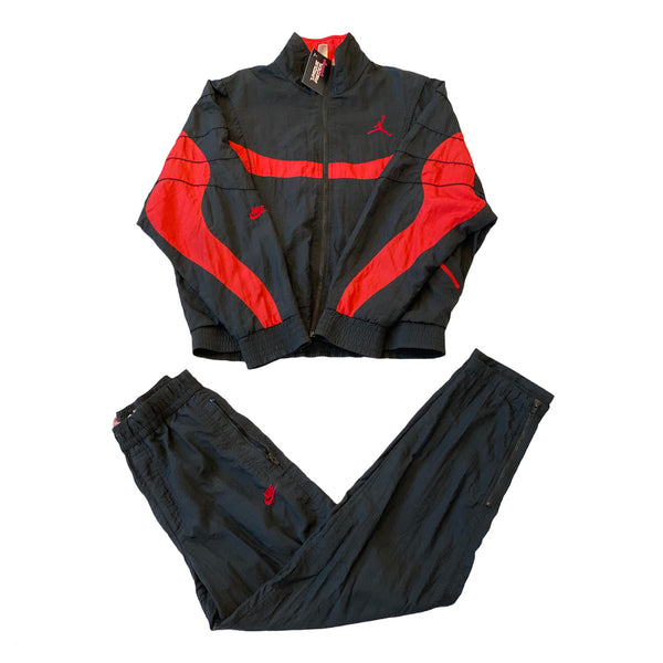 Nike Air Jordan VI Flight 90  Warm up Suit Tracksuit Black/ Infrared  Size Large freeshipping - Unique Pieces Vintage