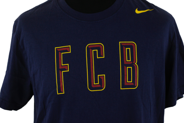 Nike FC Barcelona Big Logo Slim Fit T Shirt Tee Navy Blue  XLarge freeshipping - Unique Pieces Vintage