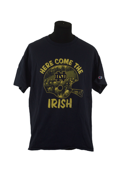 Champion Here Come The Irish Big Logo T Shirt Tee Navy Blue XLarge freeshipping - Unique Pieces Vintage