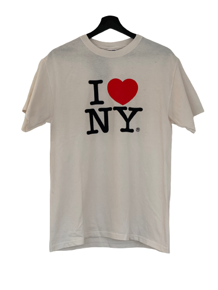 I LOVE New York BIG APPLE  T Shirt Tee White Medium freeshipping - Unique Pieces Vintage