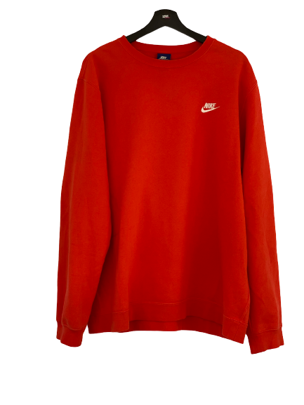 Nike stiched Spell out small Logo sweater red XL freeshipping - Unique Pieces Vintage