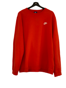 Nike stiched Spell out small Logo sweater red XL freeshipping - Unique Pieces Vintage