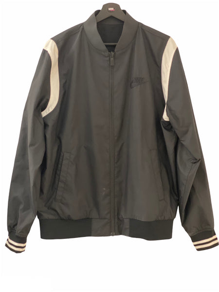 Nike College jacket TT Track Top reversible Black/ Black White Size Large freeshipping - Unique Pieces Vintage