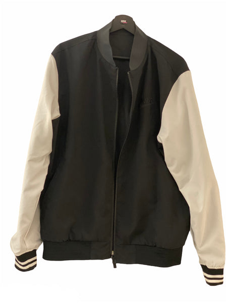 Nike College jacket TT Track Top reversible Black/ Black White Size Large freeshipping - Unique Pieces Vintage