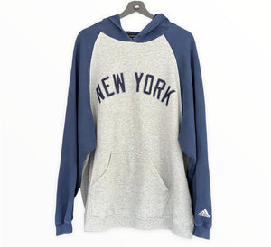 Adidas New York Yankees big letters grey/ blue Xlarge