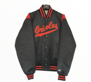 Starter Baltimore Orioles satin 80´s baseball bomber jacket MLB black/ orange  XLarge