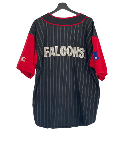 Starter Atlanta Falcons ATL Baseball striped jersey NFL Black/ Red Large freeshipping - Unique Pieces Vintage