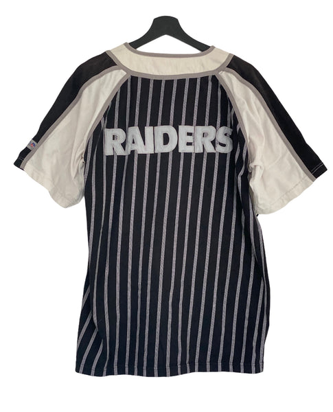 Campri Los Angeles Raiders Baseball striped jersey NFL Black/ White Medium freeshipping - Unique Pieces Vintage