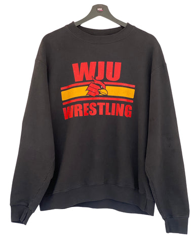 Champion Spell out WJU Wrestling Reverse Weave Sweater C Logo black Size Large freeshipping - Unique Pieces Vintage