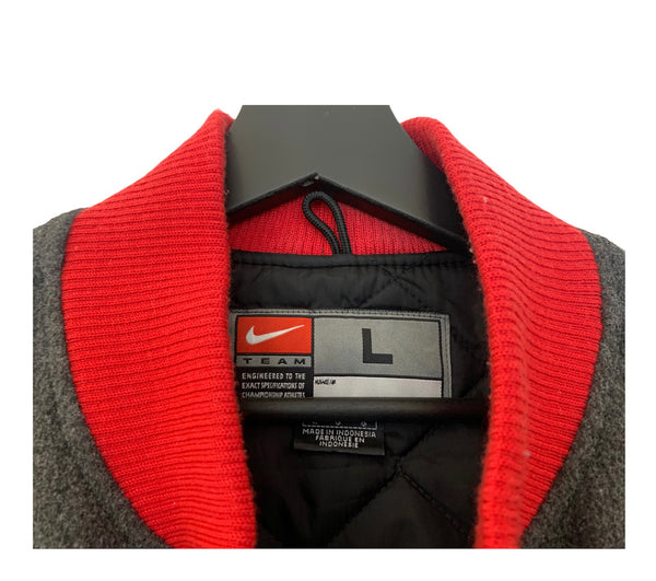 Nike Team Nebraska College baseball wool jacket  grey/ red Size Large freeshipping - Unique Pieces Vintage
