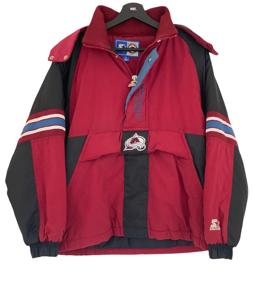 Starter Colorado Avalanche Zip puffer jacket warm up bordeaux/black  Size Large freeshipping - Unique Pieces Vintage