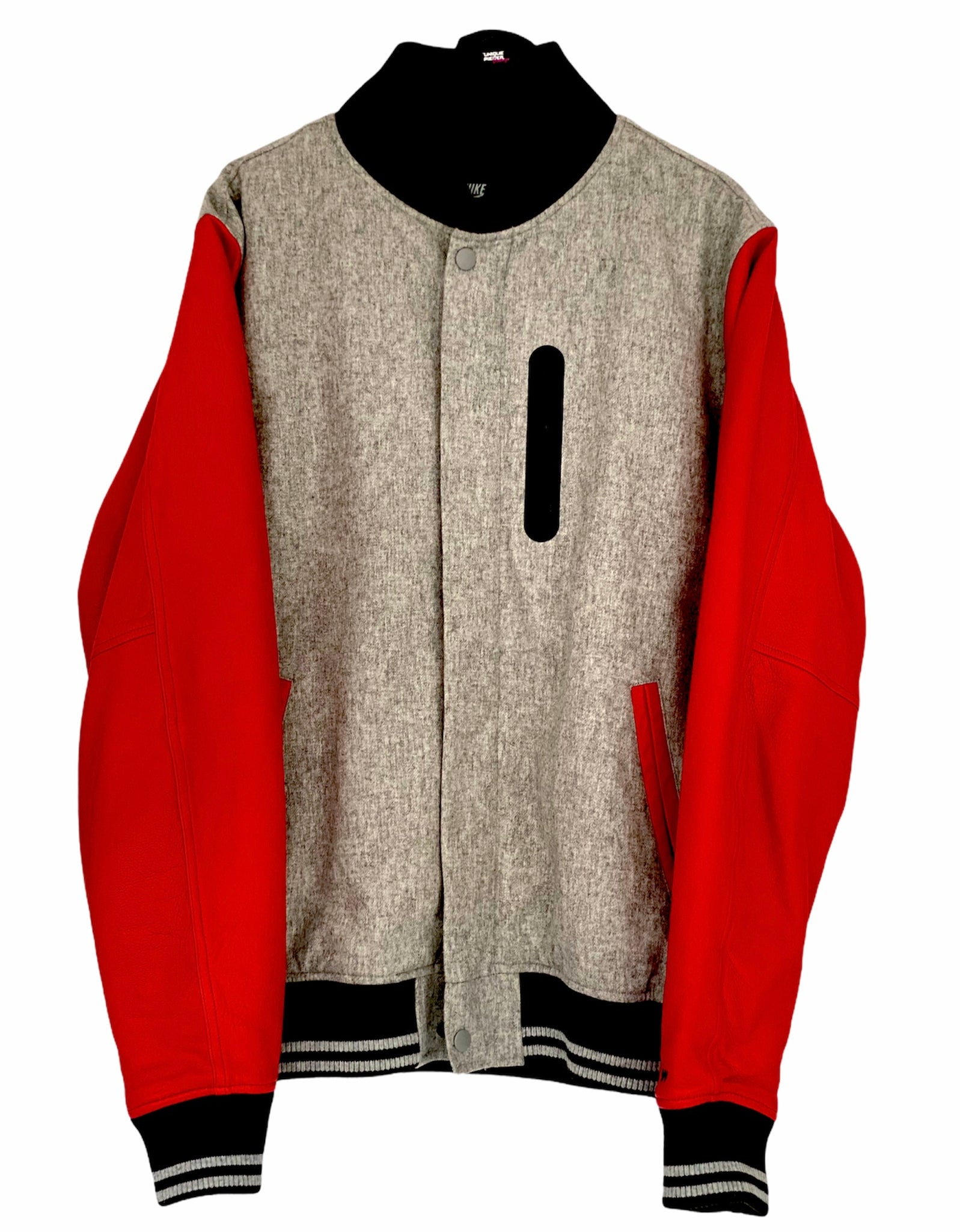 Nike Destroyer Leather Jacket J Cole grey/ red  black Size Xlarge