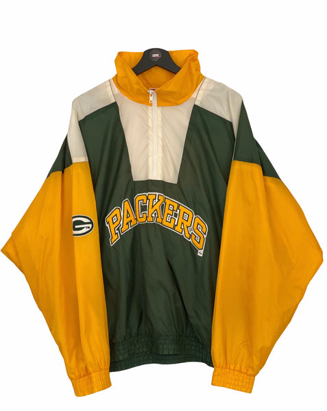 Unique Sports Green Bay Packers NFL half zip jacket green/ yellow XLarge freeshipping - Unique Pieces Vintage