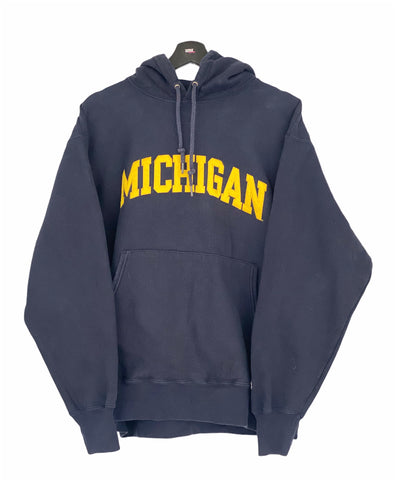 Champion University of Michigan spell out faded Hoodie Sweater blue Medium freeshipping - Unique Pieces Vintage