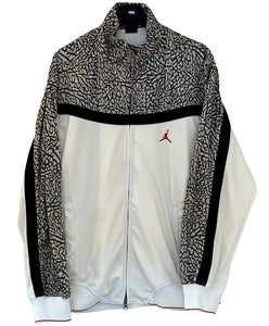 Nike Air Jordan 3 cement elephant print jacket Track Top White/ Black grey medium