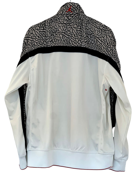Nike Air Jordan 3 cement elephant print jacket Track Top White/ Black grey medium