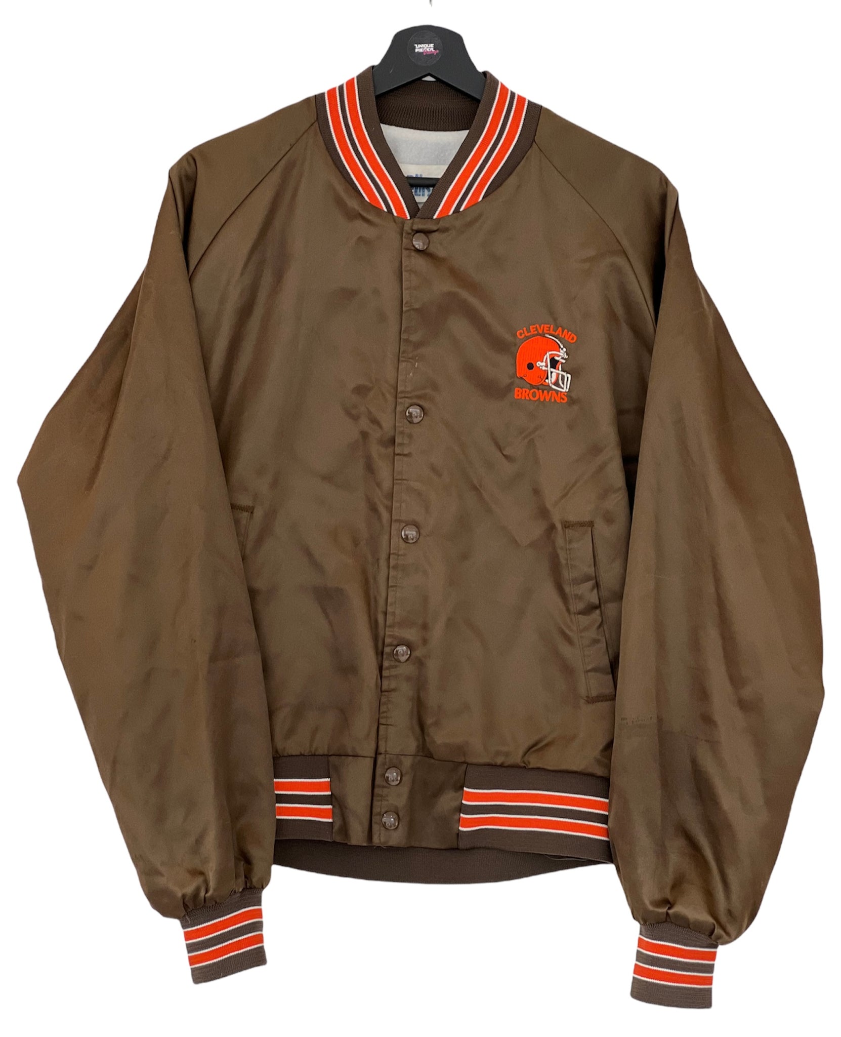 Chalk Line Cleveland Browns football satin jacket brown orange Size Large kids