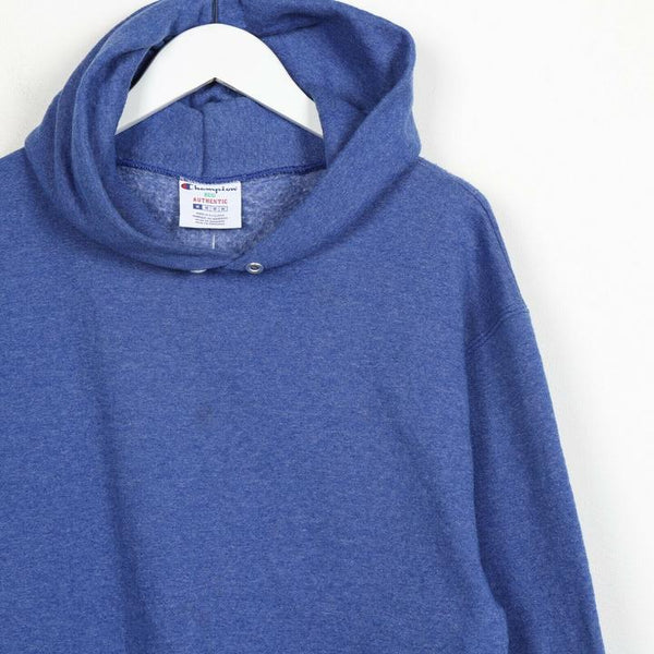 Champion Small Sleeve Logo Hoodie Sweatshirt Blue Medium freeshipping - Unique Pieces Vintage