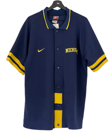 Nike Michigan Wolverine Basketball Shooting Jersey NCCA yellow blue XLarge