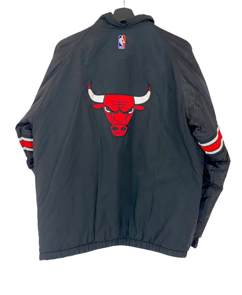 Starter Chicago Bulls Jacket NBA Big Logo Black Red- White  Medium Xlarge kids freeshipping - Unique Pieces Vintage