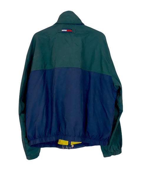 Tommy Hilfiger windbreaker jacket Spell out green/ darkblue Size Large freeshipping - Unique Pieces Vintage