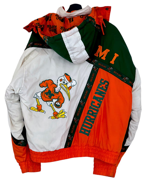 Pro Player Miami Hurricanes Canes  NCAA Down jacket green/ orange- white  Large