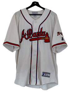 Starter Atlanta Braves spell out Baseball Jersey MLB off white/ red blue Large freeshipping - Unique Pieces Vintage