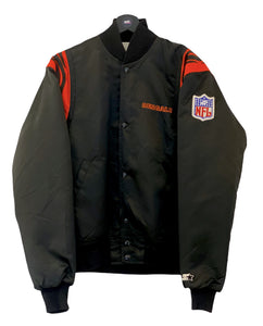 Starter Cincinatti Bengals Satin Bomber Jacket NFL Pro Line black orange medium freeshipping - Unique Pieces Vintage