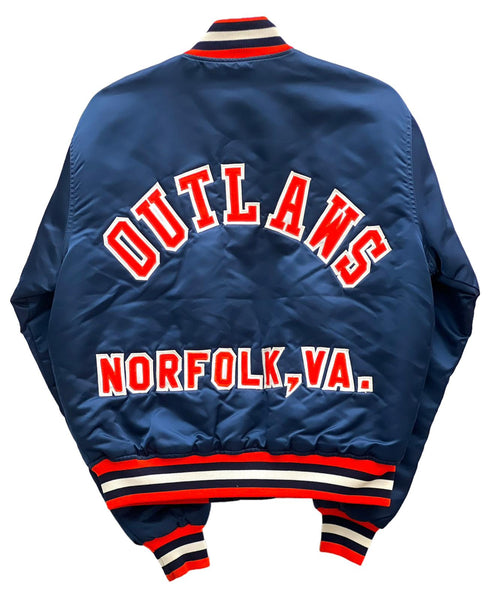 Virginia college custom Outlaw  Satin Bomber Jacket NFL Pro Line royal blue XLarge