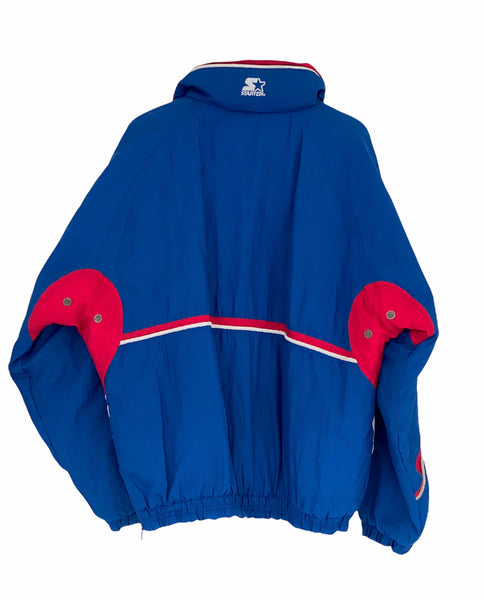 Starter New York Rangers NHL Half Zip puffer jacket warm up Blue/ Red-White Large freeshipping - Unique Pieces Vintage