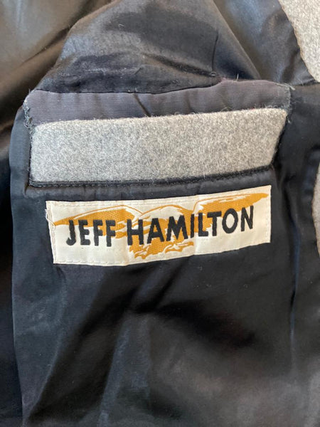 Jeff Hamilton NASCAR Chevrolet Dobler varsity wool jacket grey Size Large